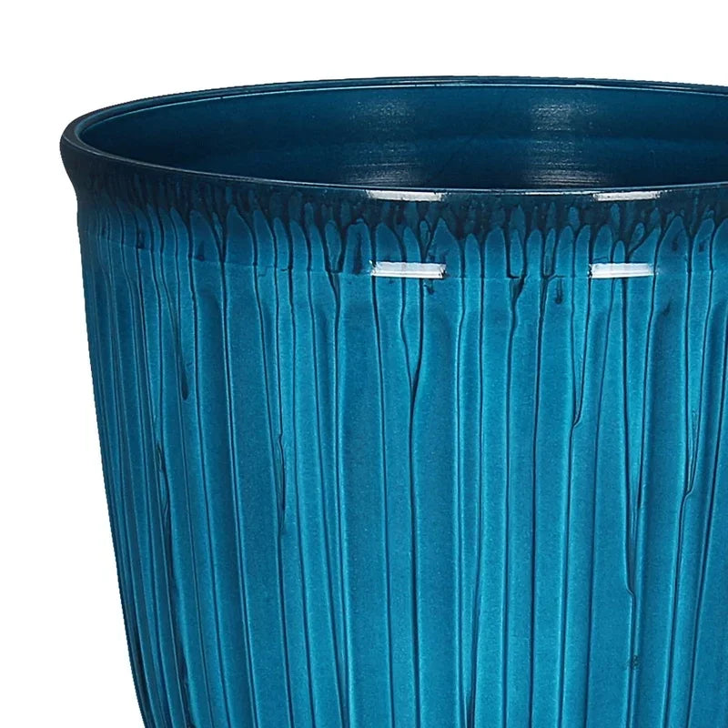 Recycled Plastic Round Planter With Drainage Holes For Outdoors