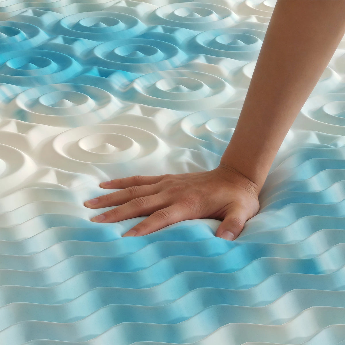 JHK Gel Memory Foam Topper With Five Zone Pressure Relief