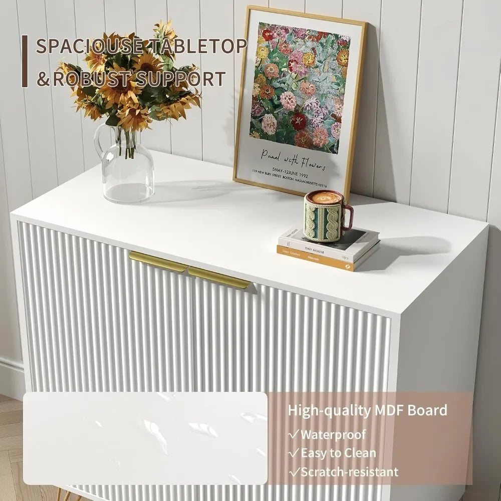XMSJ 2 Door Storage Cabinet With Adjustable Shelf Engineered Wood