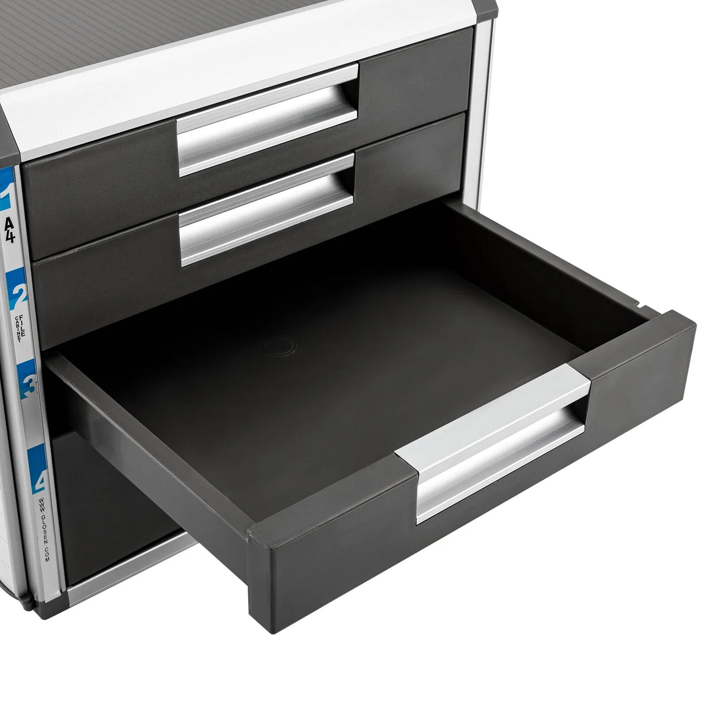 4 Layer Desktop Drawer Organizer File Cabinet Aluminum MDF Storage