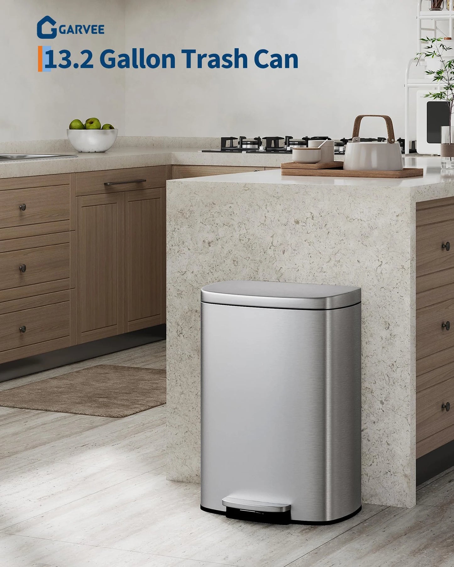 TWISTER.CKCN Stainless Steel StepOn Trash Can Combo Set
