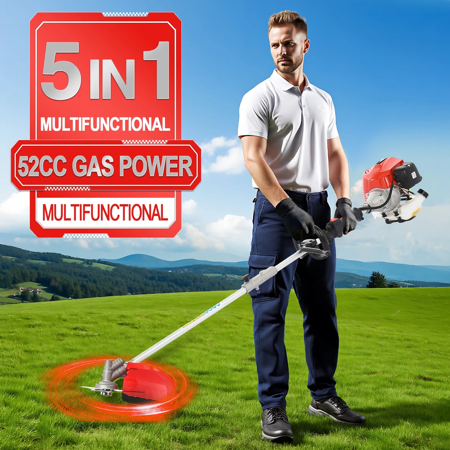 Petrol Hedge Trimmer Gas Five In One Garden Tool Cutter