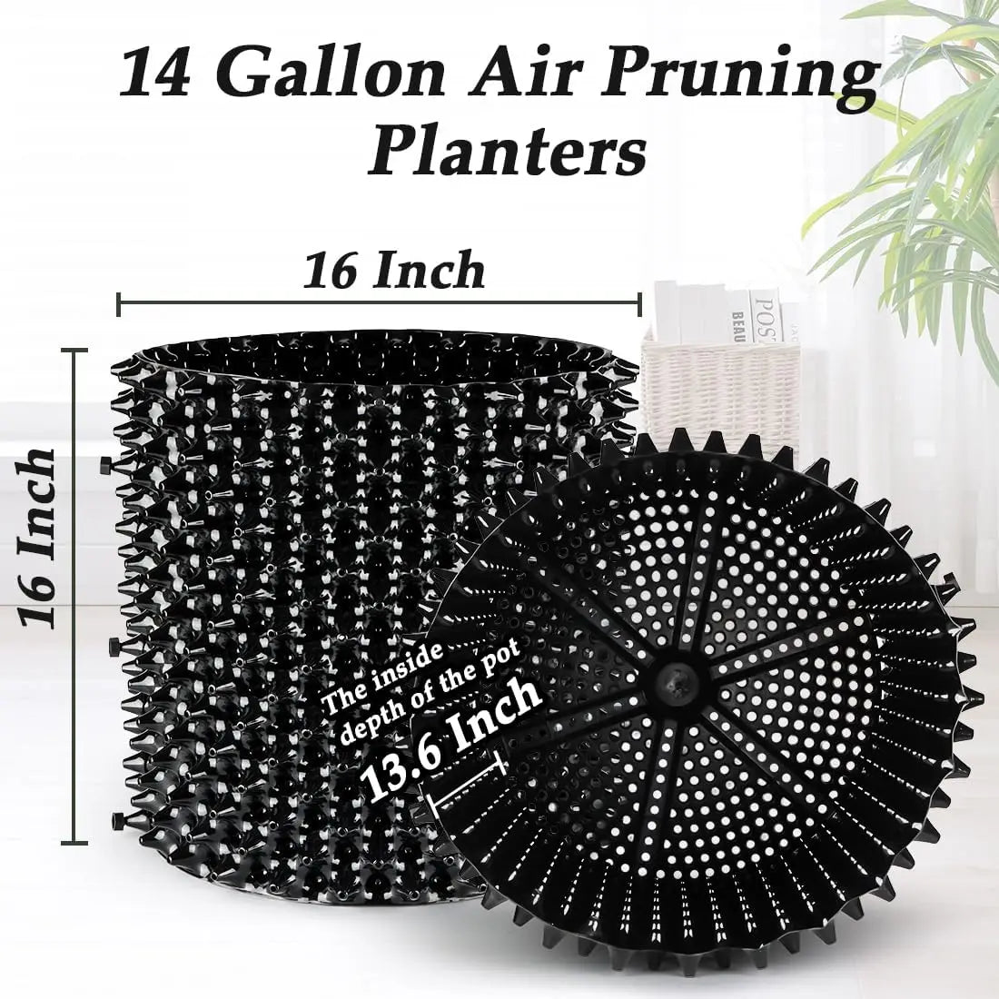Air Pruning Plant Pots 5 Pack for Vegetable Garden