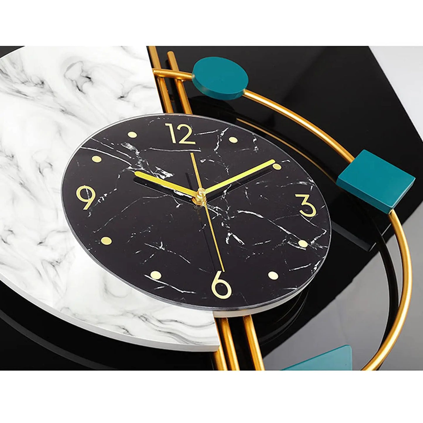 Marble Wall Clock Nordic Style Silent Battery Operated