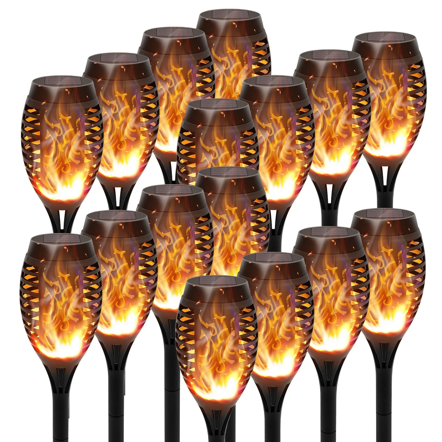 Solar Torch Lights With Flickering Flame LED Outdoor Path Garden