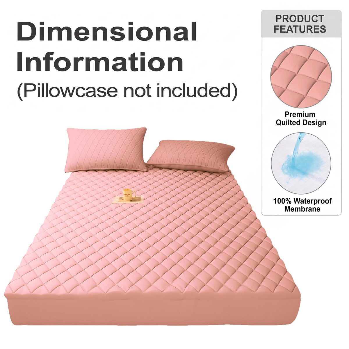 Waterproof Quilted Mattress Protector With Deep Pocket Breathable Bedding