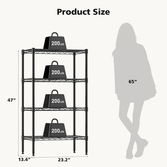 JHK Three To Five Tier Metal Wire Storage Shelves Adjustable