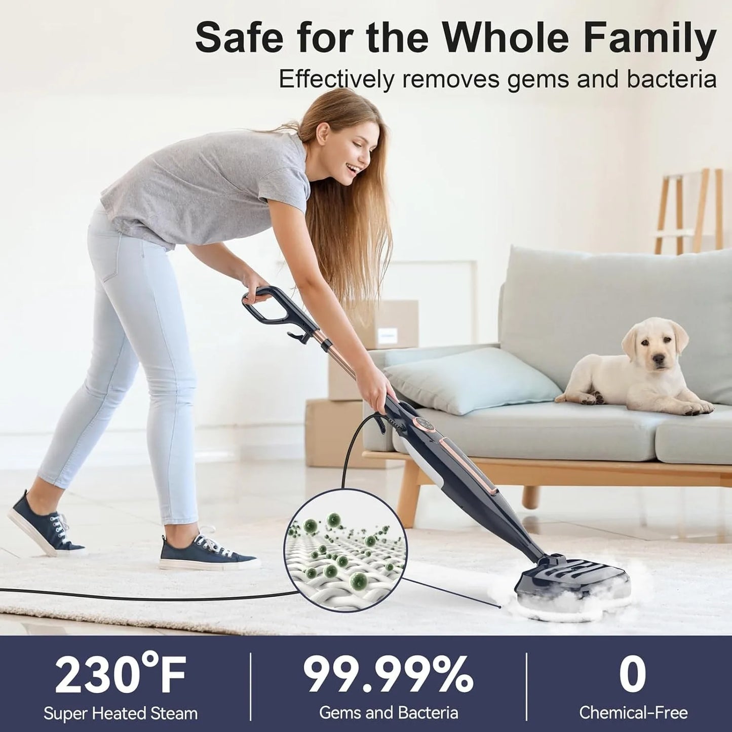 Devoac VM6 Scrubbing Steam Mop With Rotating Pad 1300W