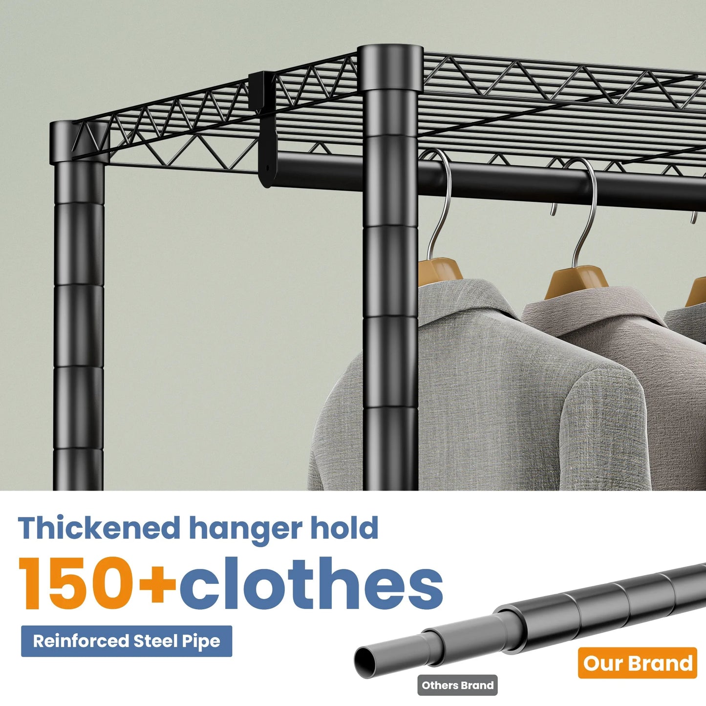 Freestanding Heavy Duty Clothes Rack Organizer For Wardrobe