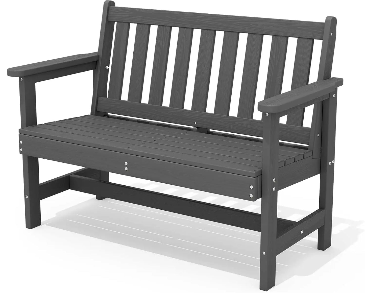 HDPE Outdoor Bench Weatherproof 2 Person Garden Patio Bench