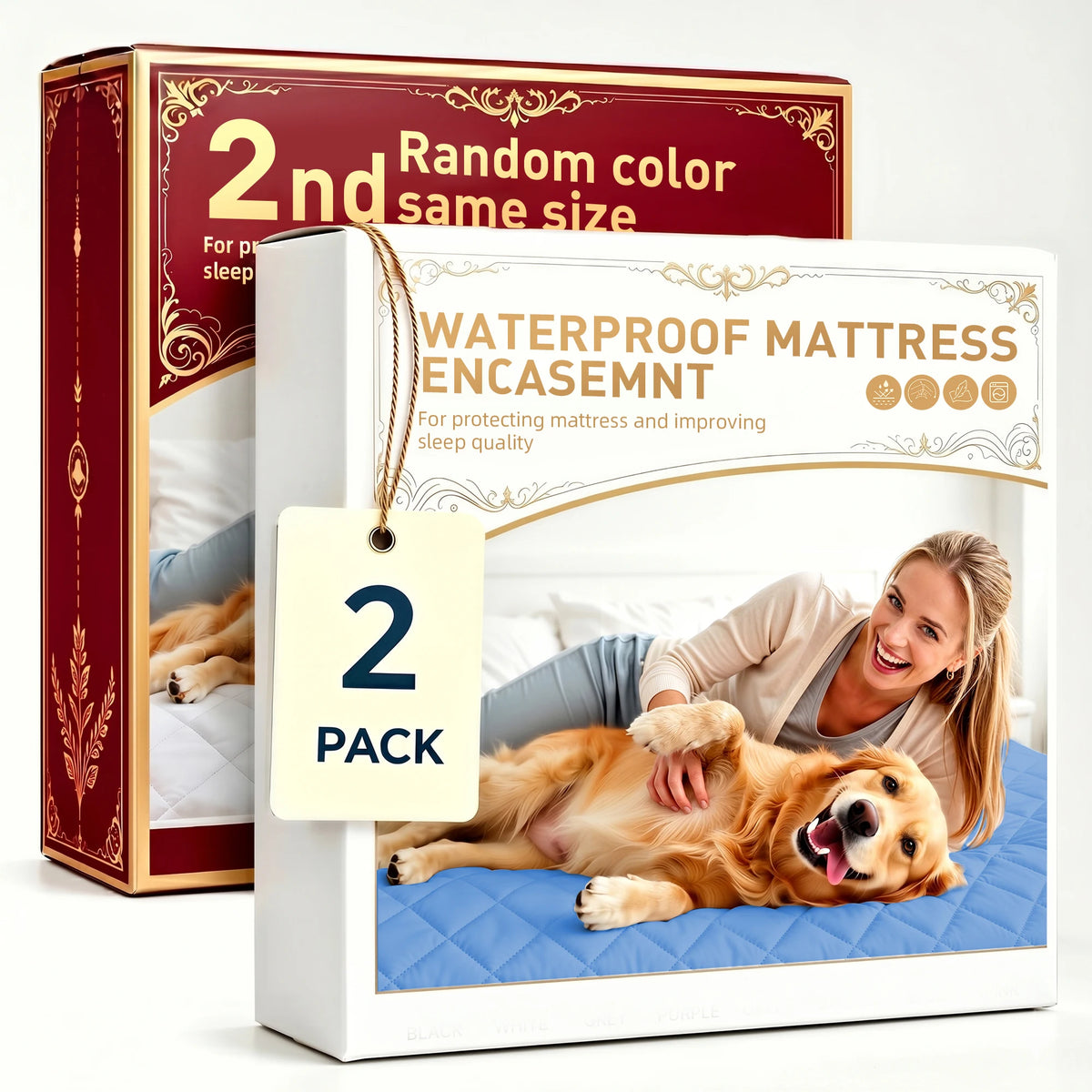 Waterproof Quilted Mattress Protector Cover Stain And Wrinkle Resistant