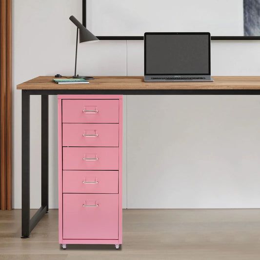 Bymaocar Five Drawer File Cabinet On Wheels Mobile Organizer