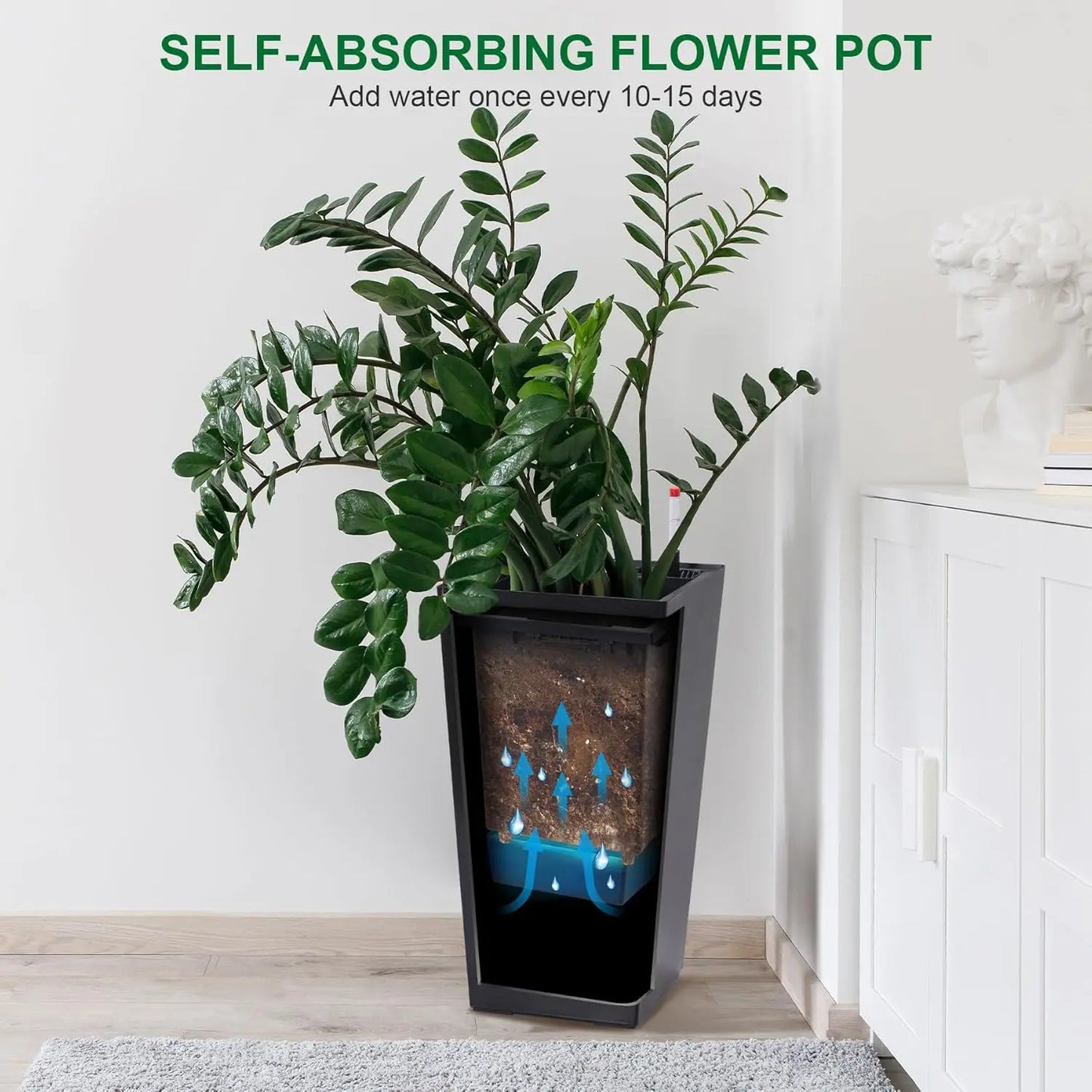 HobbyLane Tall Planter With Shelf Insert For Indoor Outdoor Use