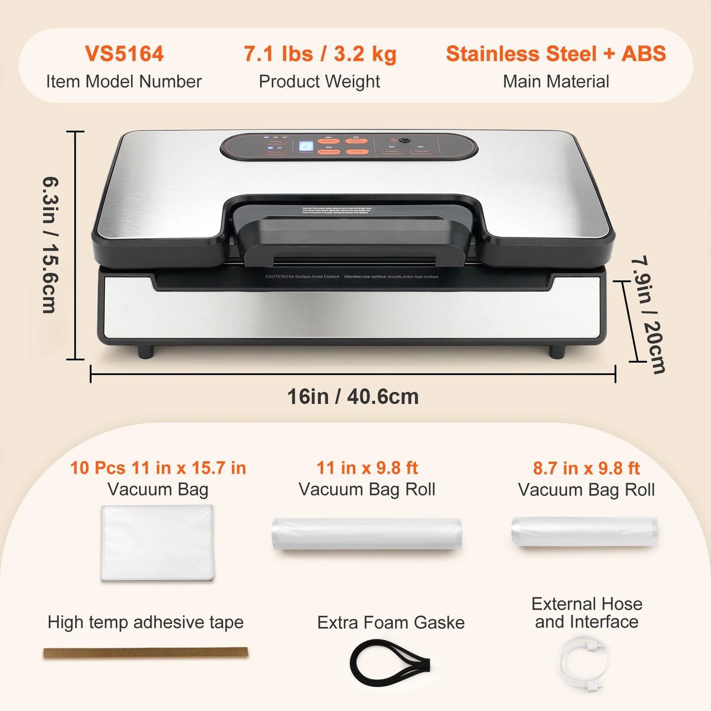 SucceBuy Vacuum Sealer 90KPa 130W Kitchen Saver with Free Bags