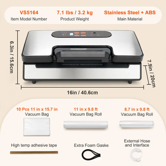SucceBuy Vacuum Sealer 90KPa 130W Kitchen Saver with Free Bags