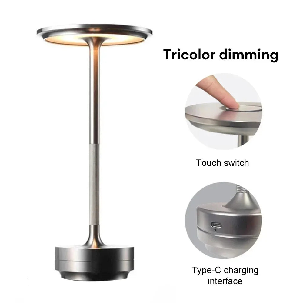 KFV Rechargeable Wireless Table Lamp LED Touch Sensor Desk Light