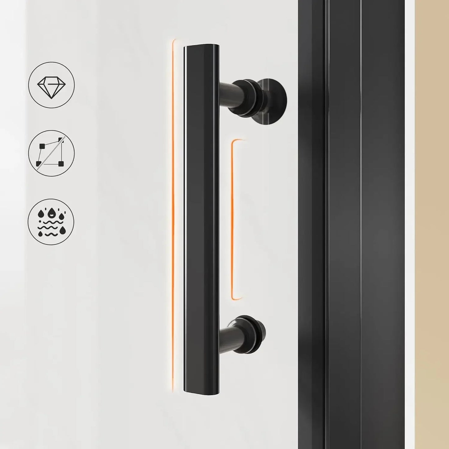 Frameless Bifold Shower Door With Clear Tempered Glass Hardware