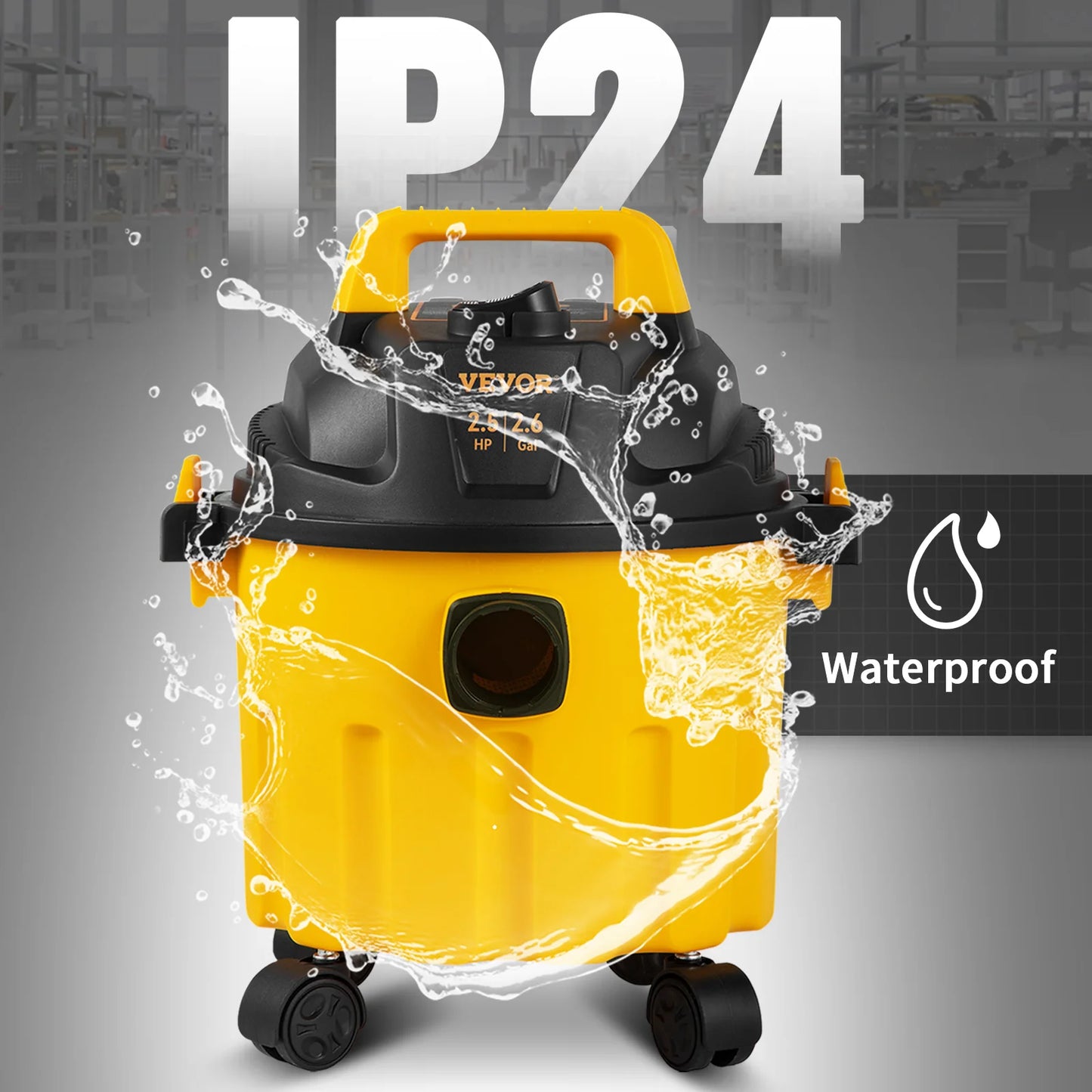 SucceBuy Wet Dry Vacuum 2.5 Peak HP 3 In 1 Blowing Function