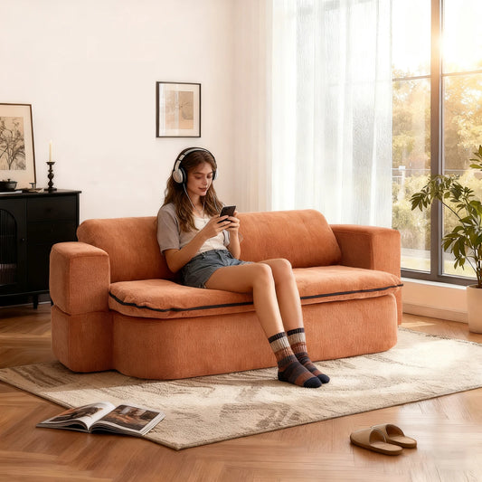 THOLASIS CN Convertible Sofa Bed Loveseat For Small Spaces