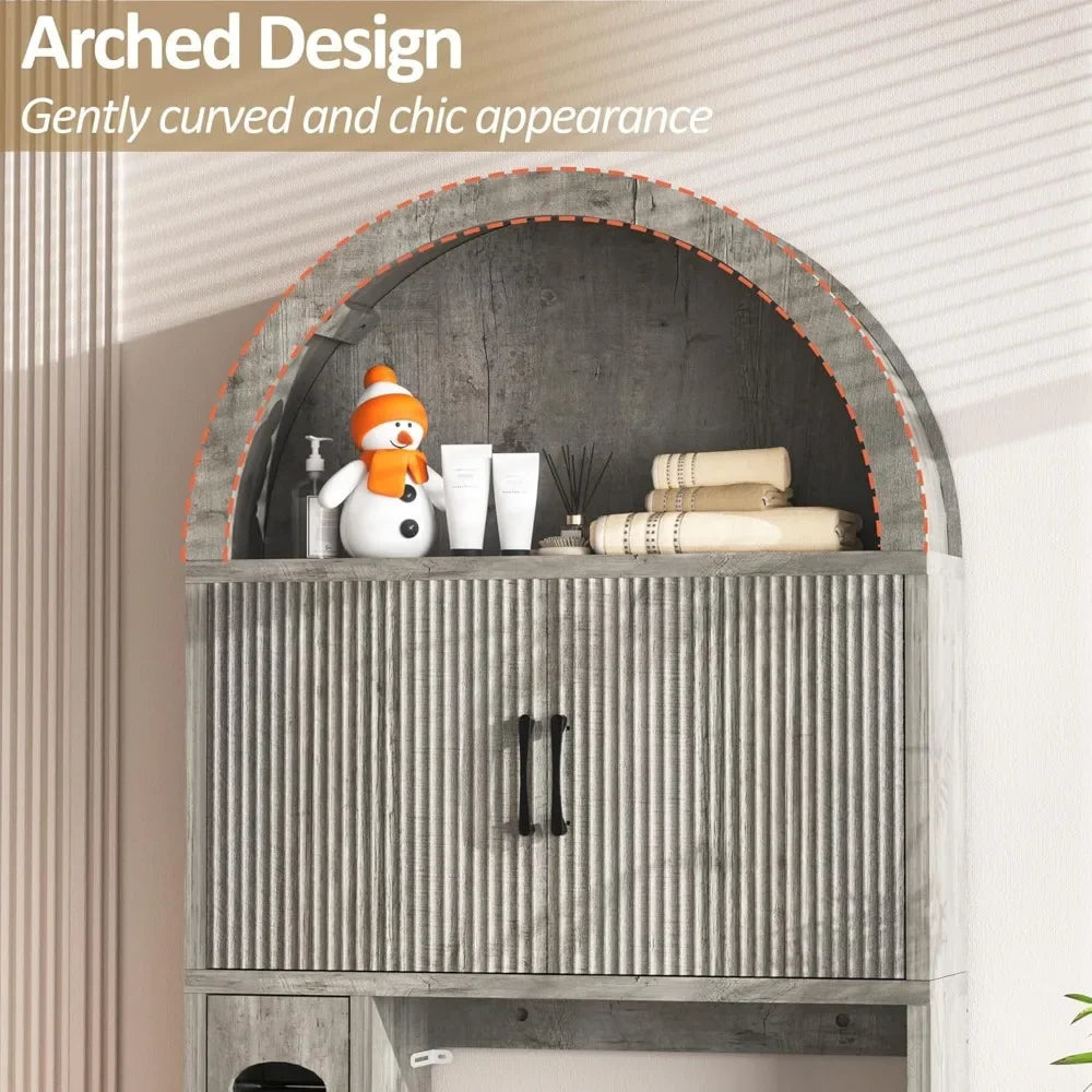 Over Toilet Storage Cabinet Freestanding Bathroom Organizer Arch