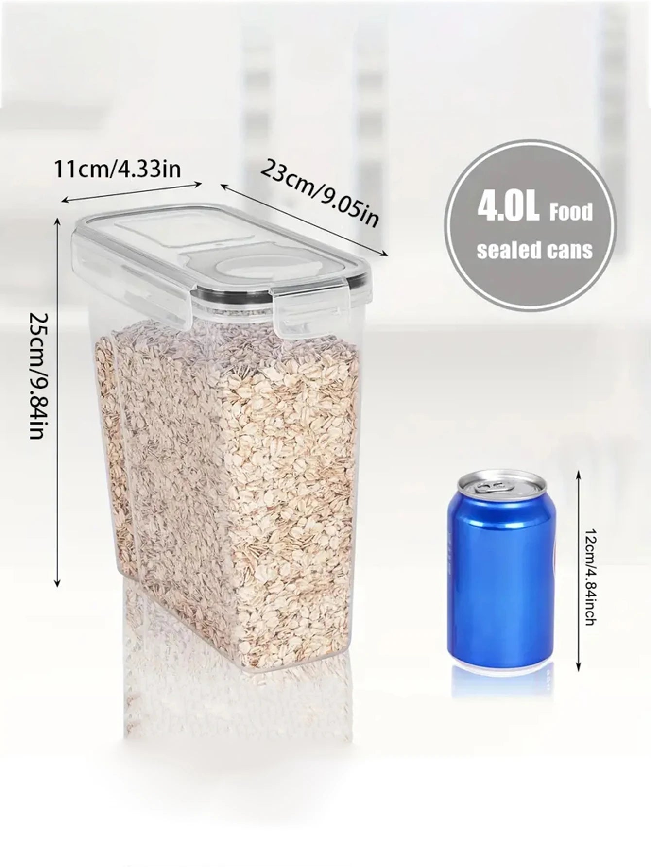 4 Piece Airtight Food Storage Containers With Lids For Kitchen Pantry