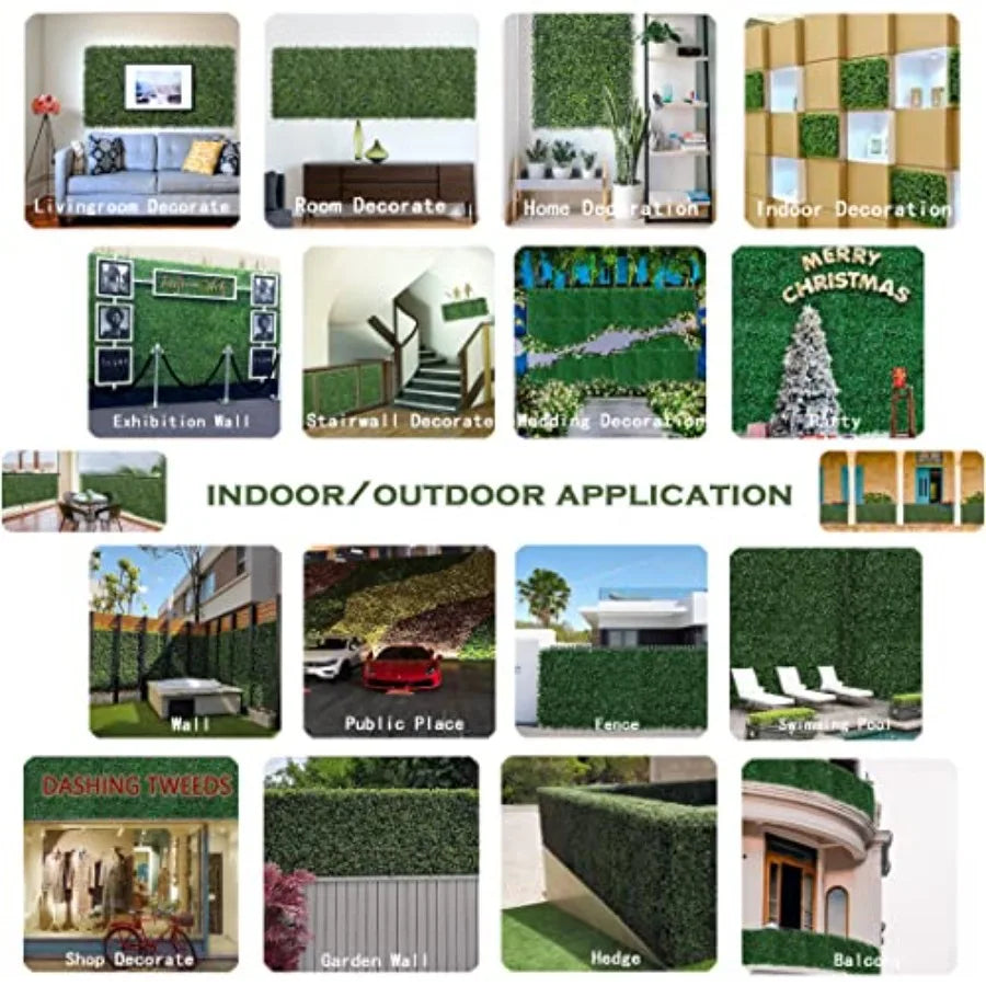 Artificial Ivy Privacy Fence Screen UV Resistant Boxwood Leaves