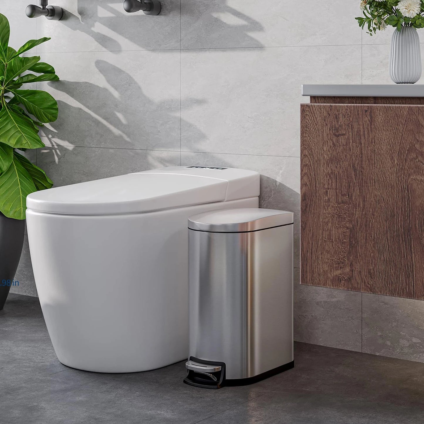 TWISTER.CKCN Stainless Steel StepOn Trash Can Combo Set