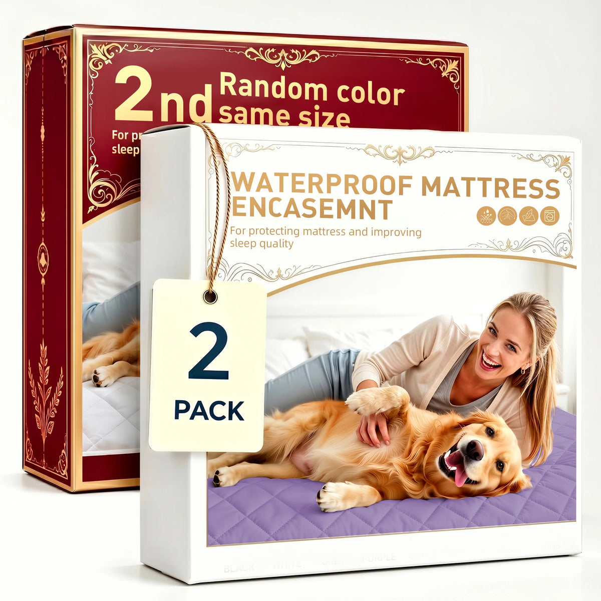 Waterproof Quilted Mattress Protector Cover Stain And Wrinkle Resistant