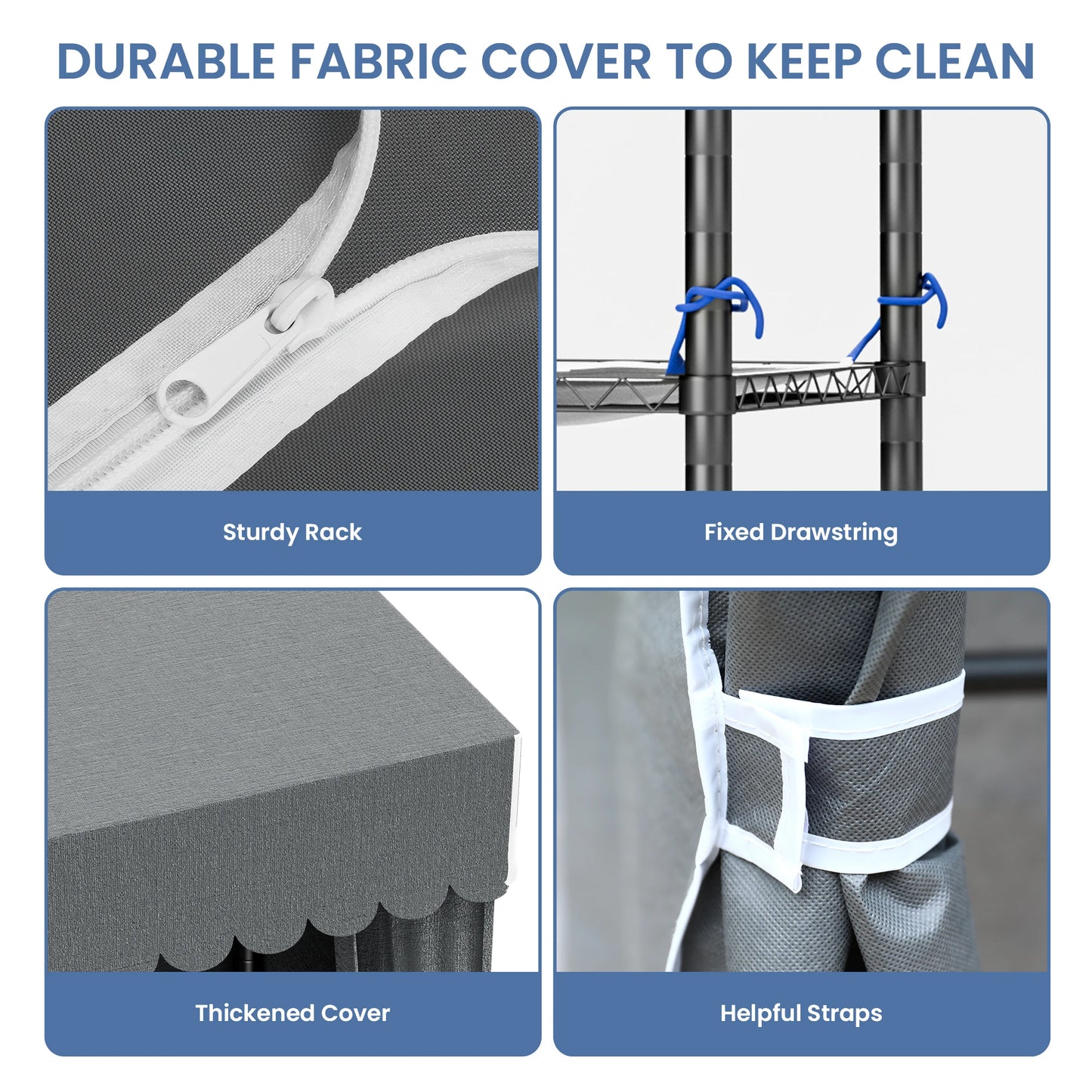 Freestanding Heavy Duty Clothes Rack Organizer For Wardrobe