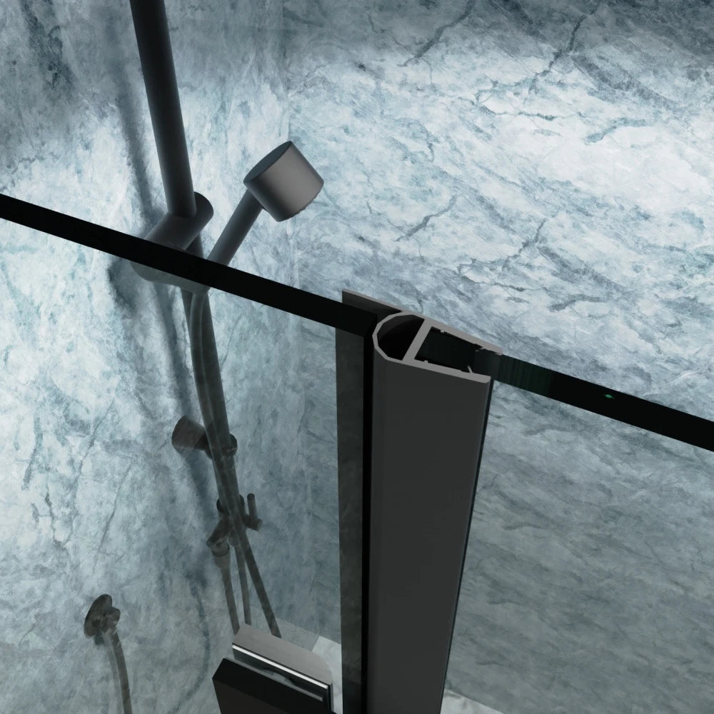 Bi-Fold Semi-Frameless Shower Doors With Clear Tempered Glass