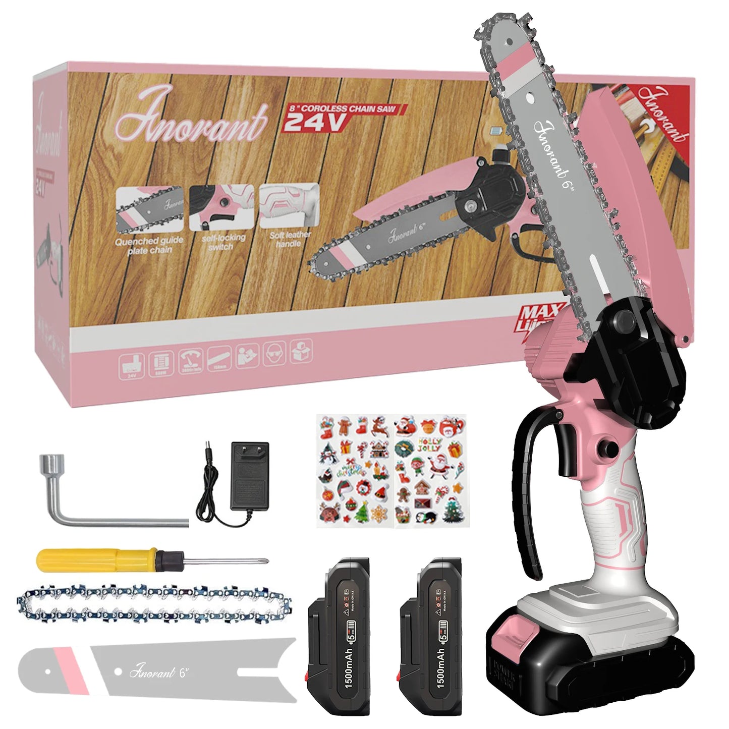 Cordless Mini Chainsaw Dual Battery Portable Tree Cutting Saw