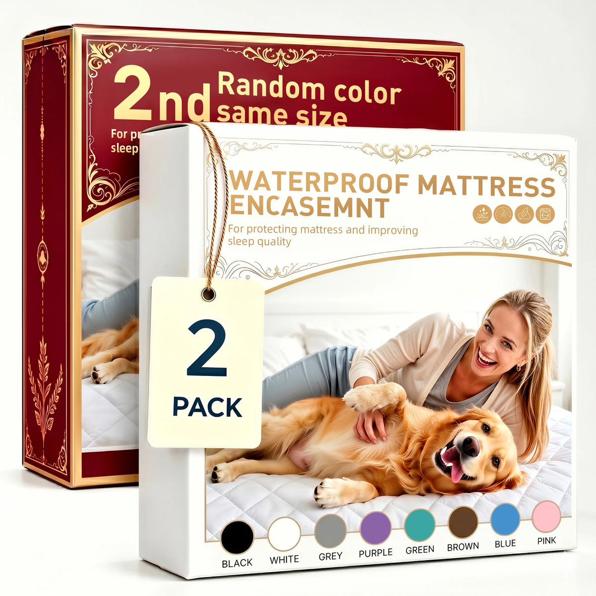 Waterproof Quilted Mattress Protector Cover Stain And Wrinkle Resistant