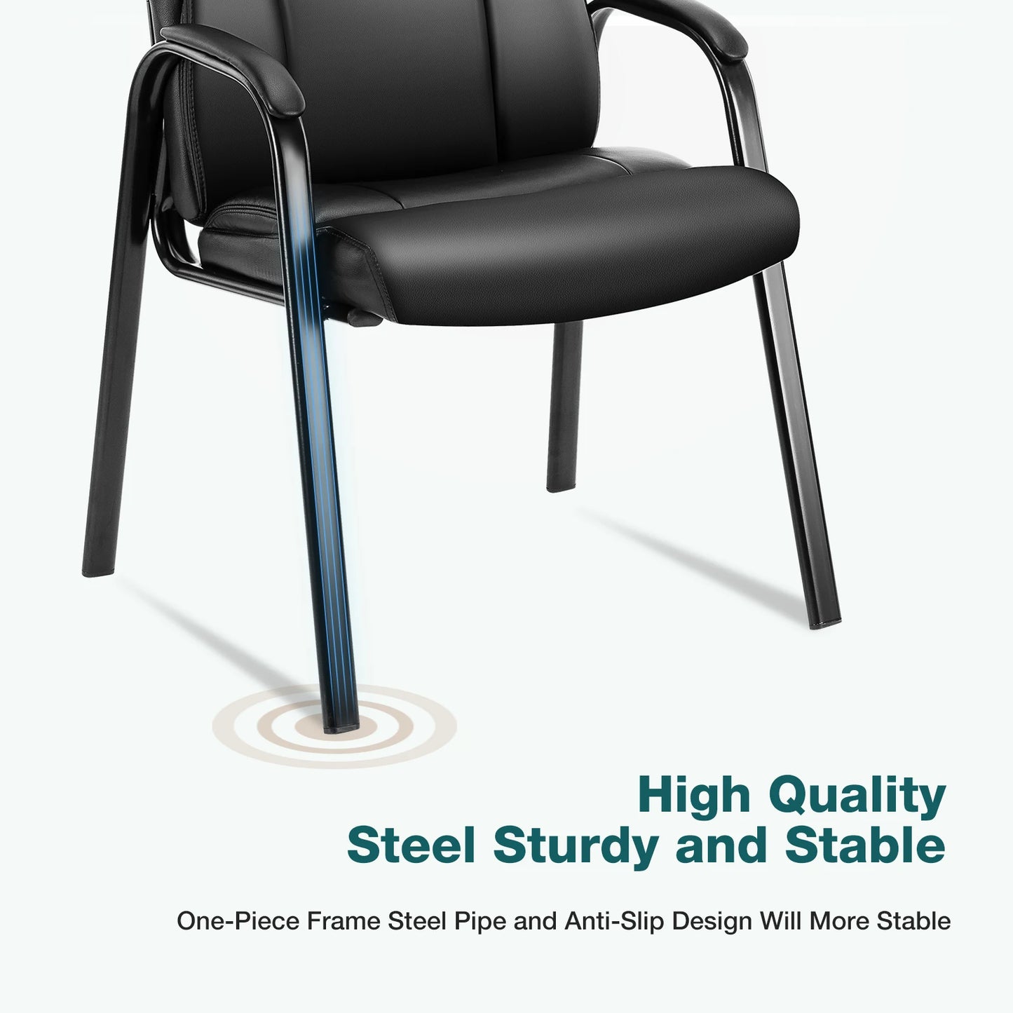 JHK Leather Waiting Room Cushioned Arm Office Guest Chair