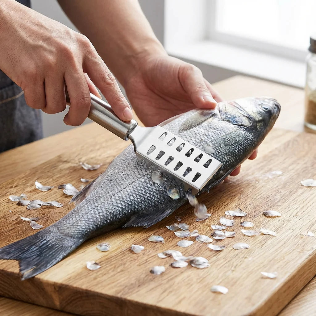 Multipurpose Kitchen Scraper Anti Slip Grip Tool For Fish Veggie