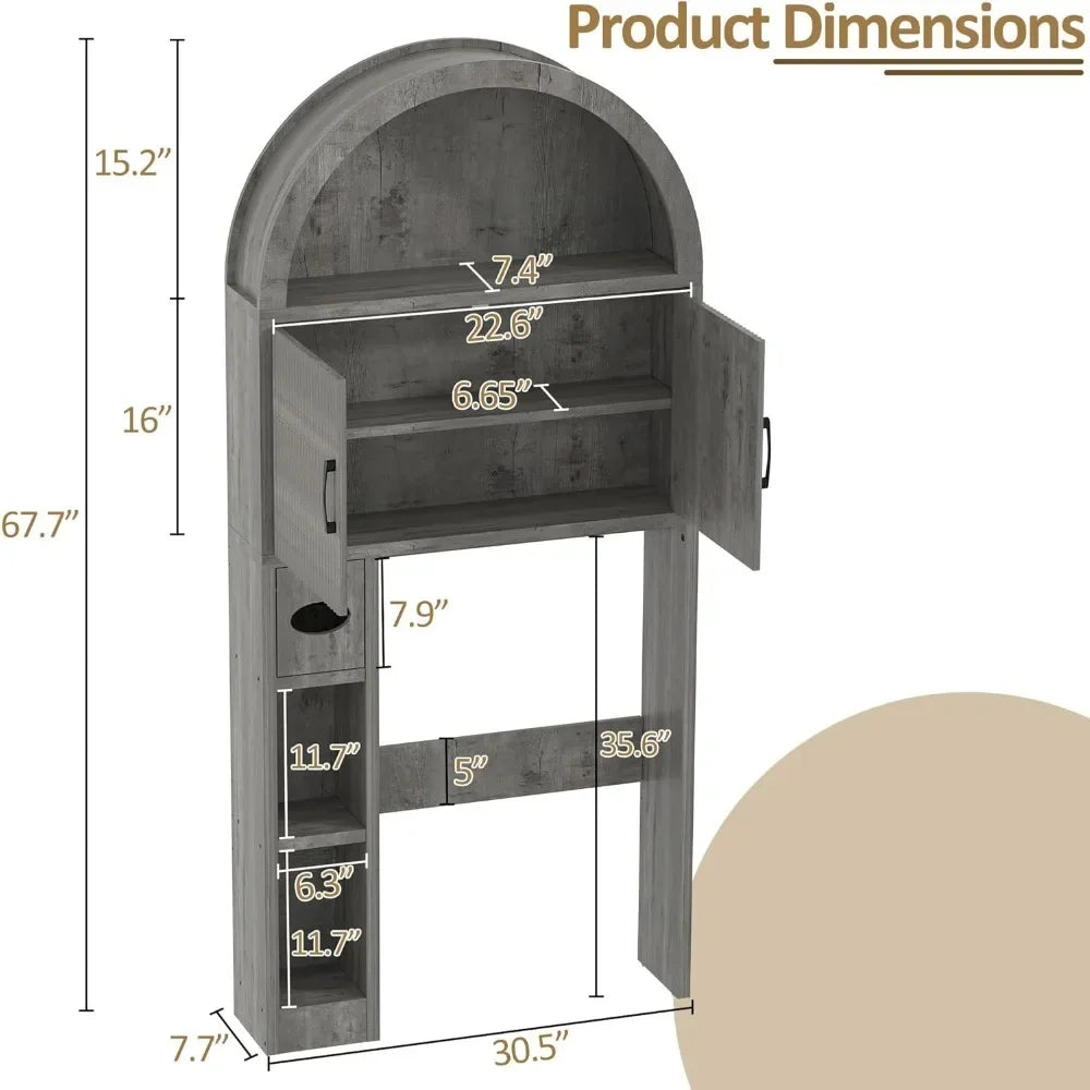 Over Toilet Storage Cabinet Freestanding Bathroom Organizer Arch
