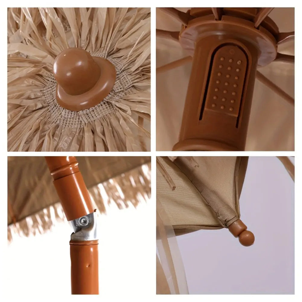 NovaSphere Thatched Garden Umbrella Height Adjustable Patio Shade