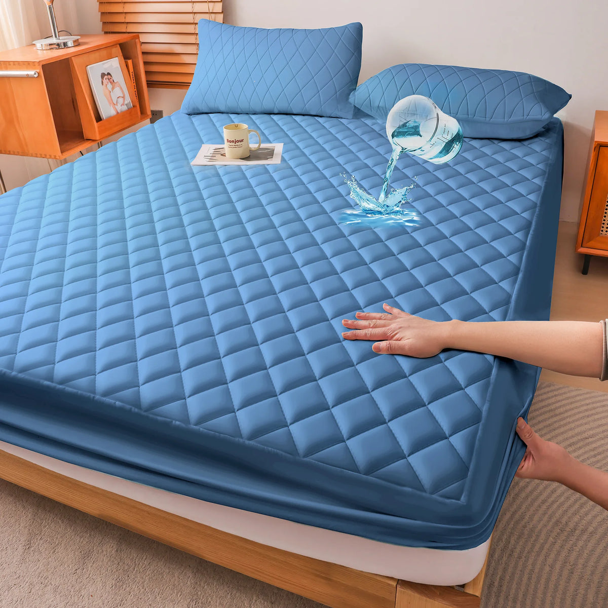 Waterproof Quilted Mattress Protector With Deep Pocket Breathable Bedding