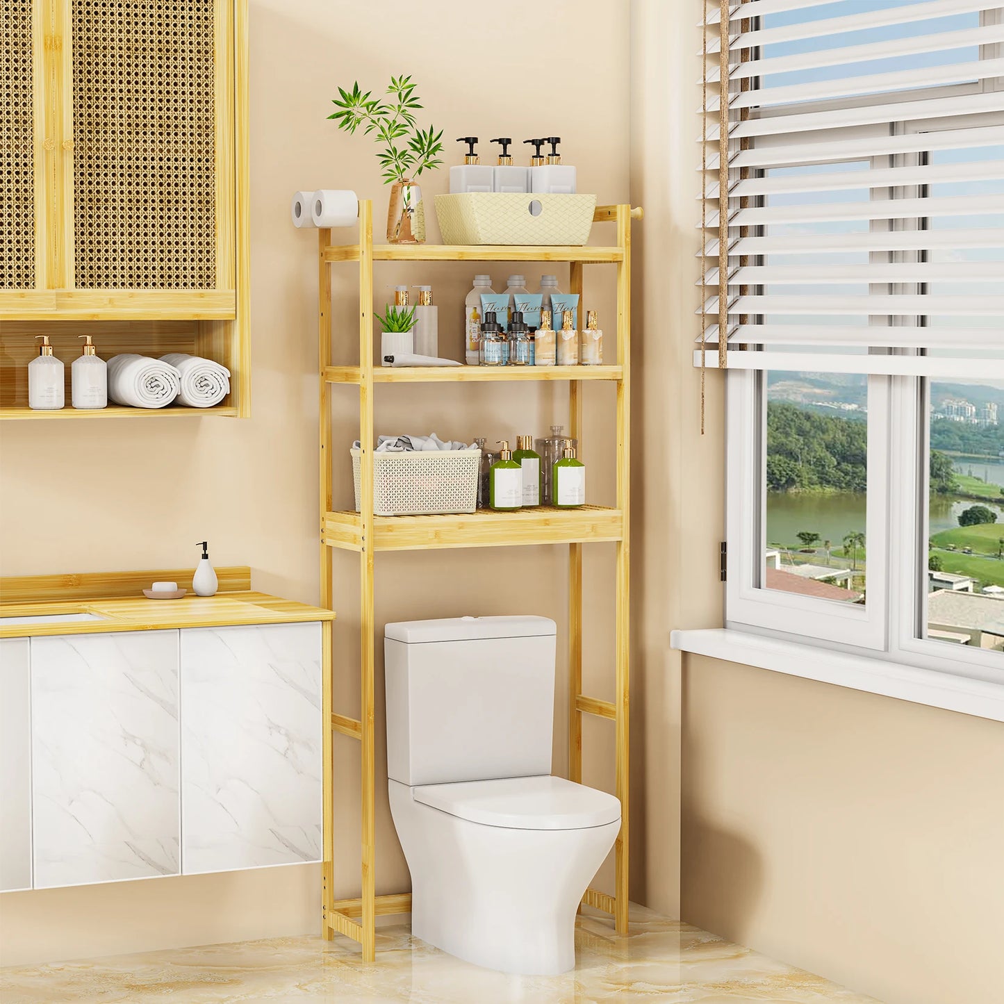 Bathroom Space Saver Over Toilet 3 Tier Shelf Organizer