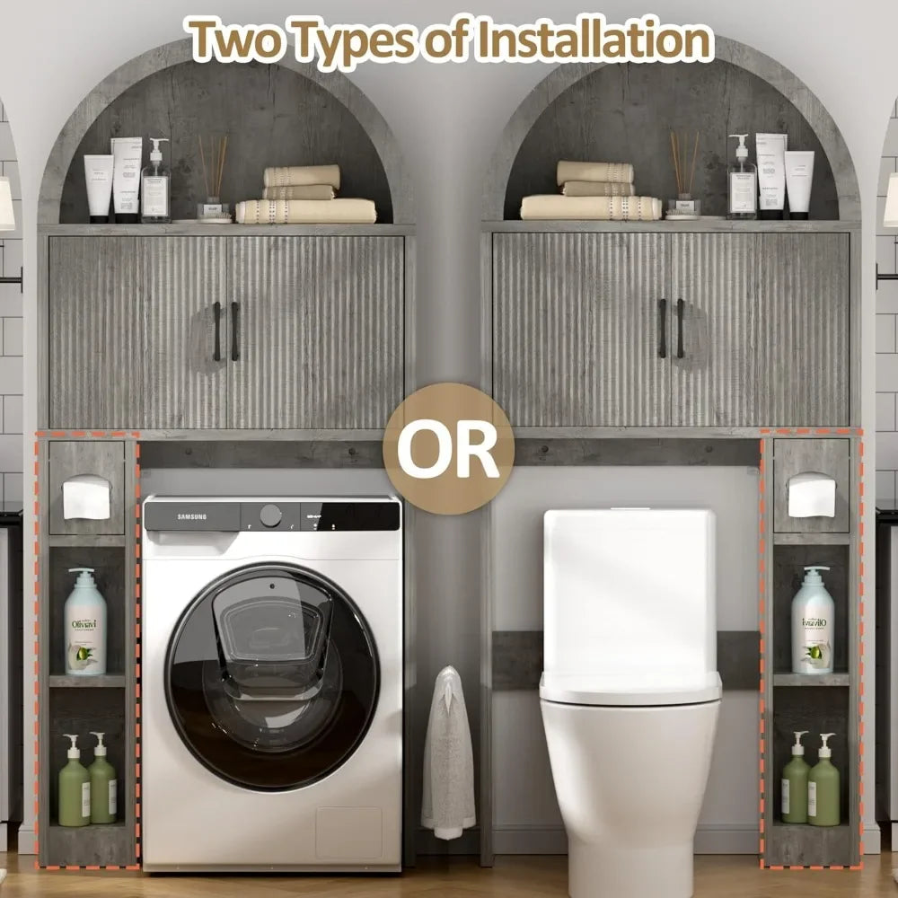 Over Toilet Storage Cabinet Freestanding Bathroom Organizer Arch