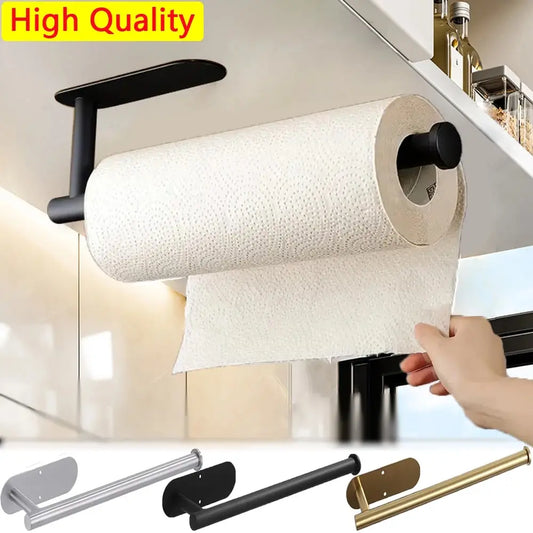 Stainless Steel Kitchen Paper Towel Holder Adhesive Dispenser Wall Mount