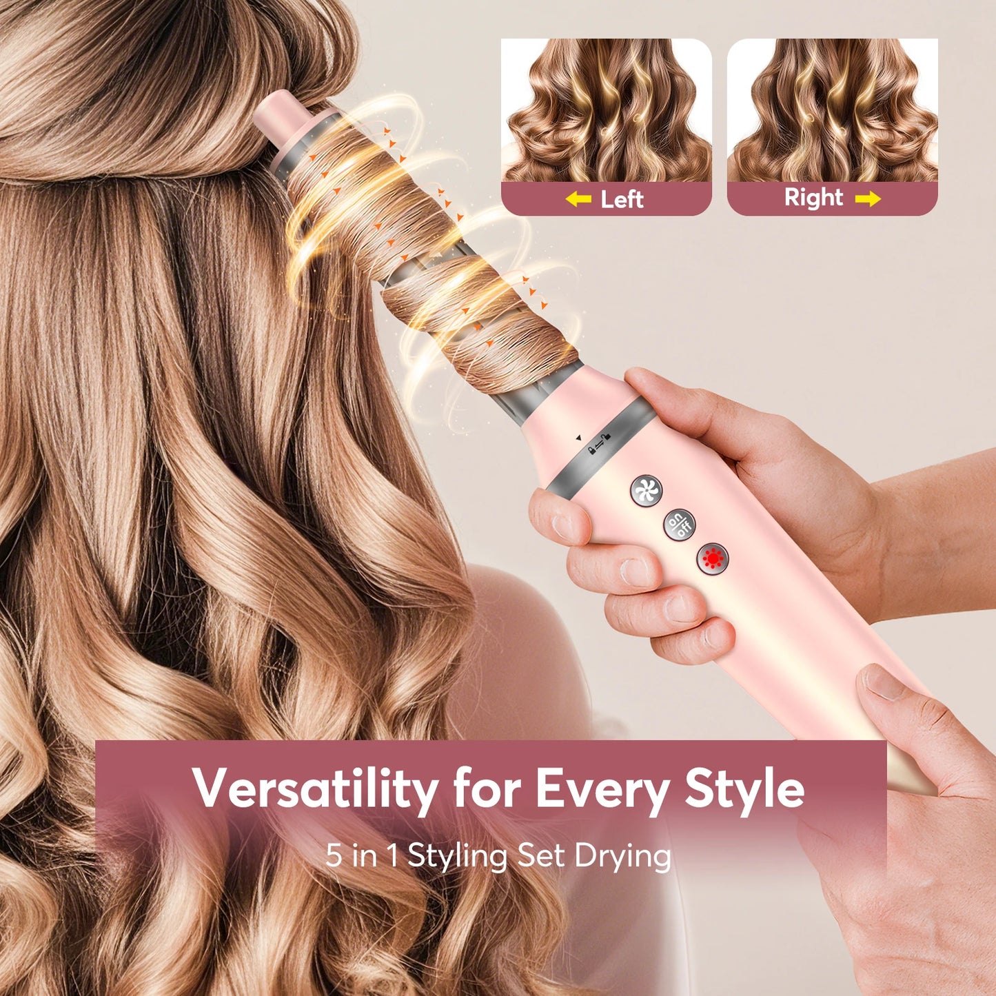 BOPCAL FiveInOne Hair Styler Air Wrap 1200W Dryer Pro