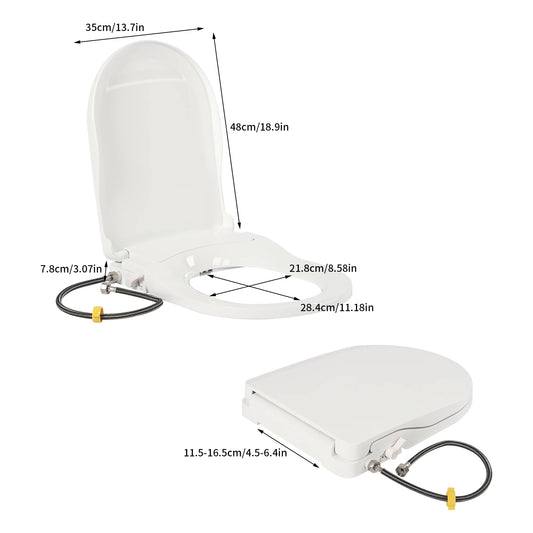 Non Electric Bidet Seat With Dual Nozzles For Elongated Toilets