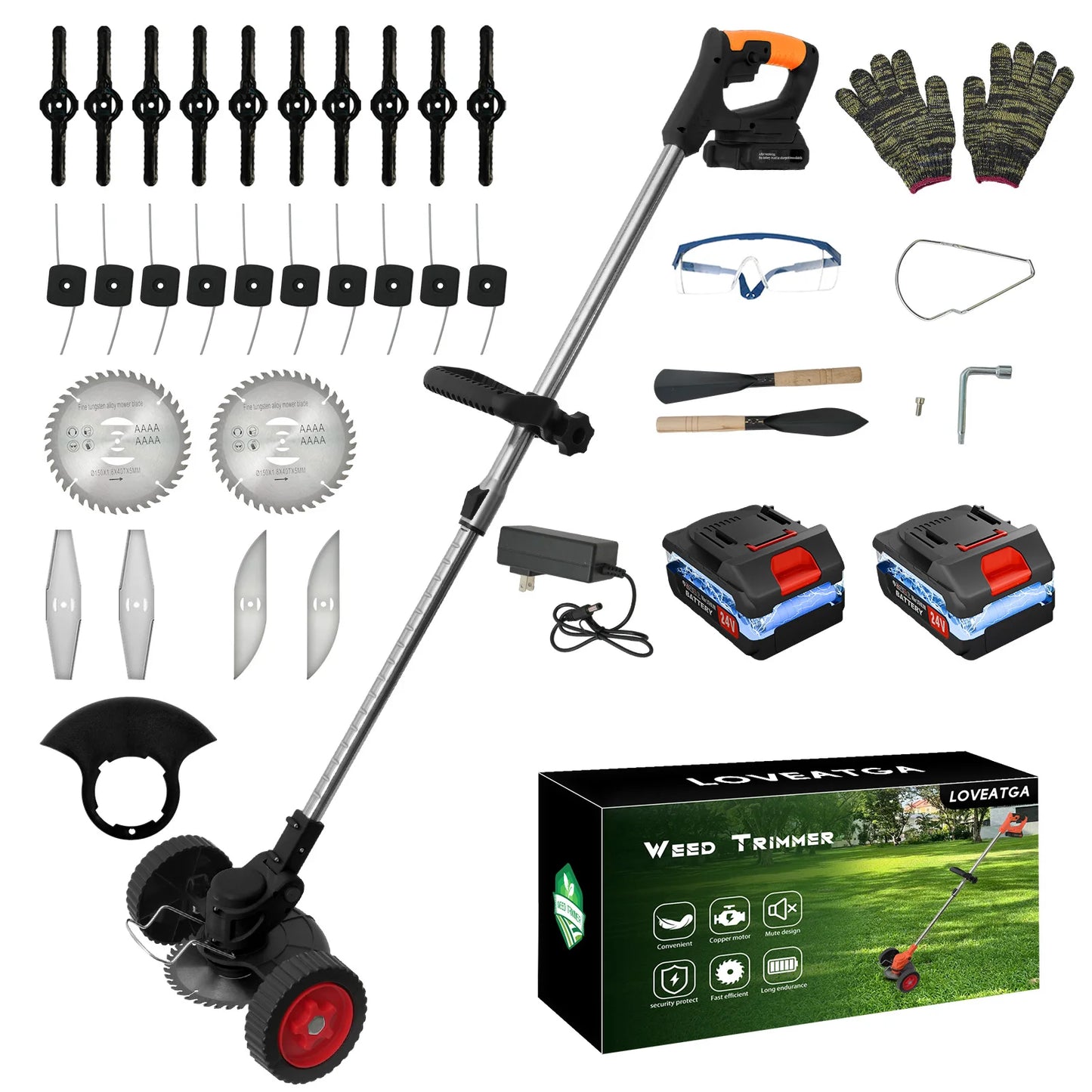 21V Cordless Lawn Mower And Grass Trimmer 3in1 Foldable Tool