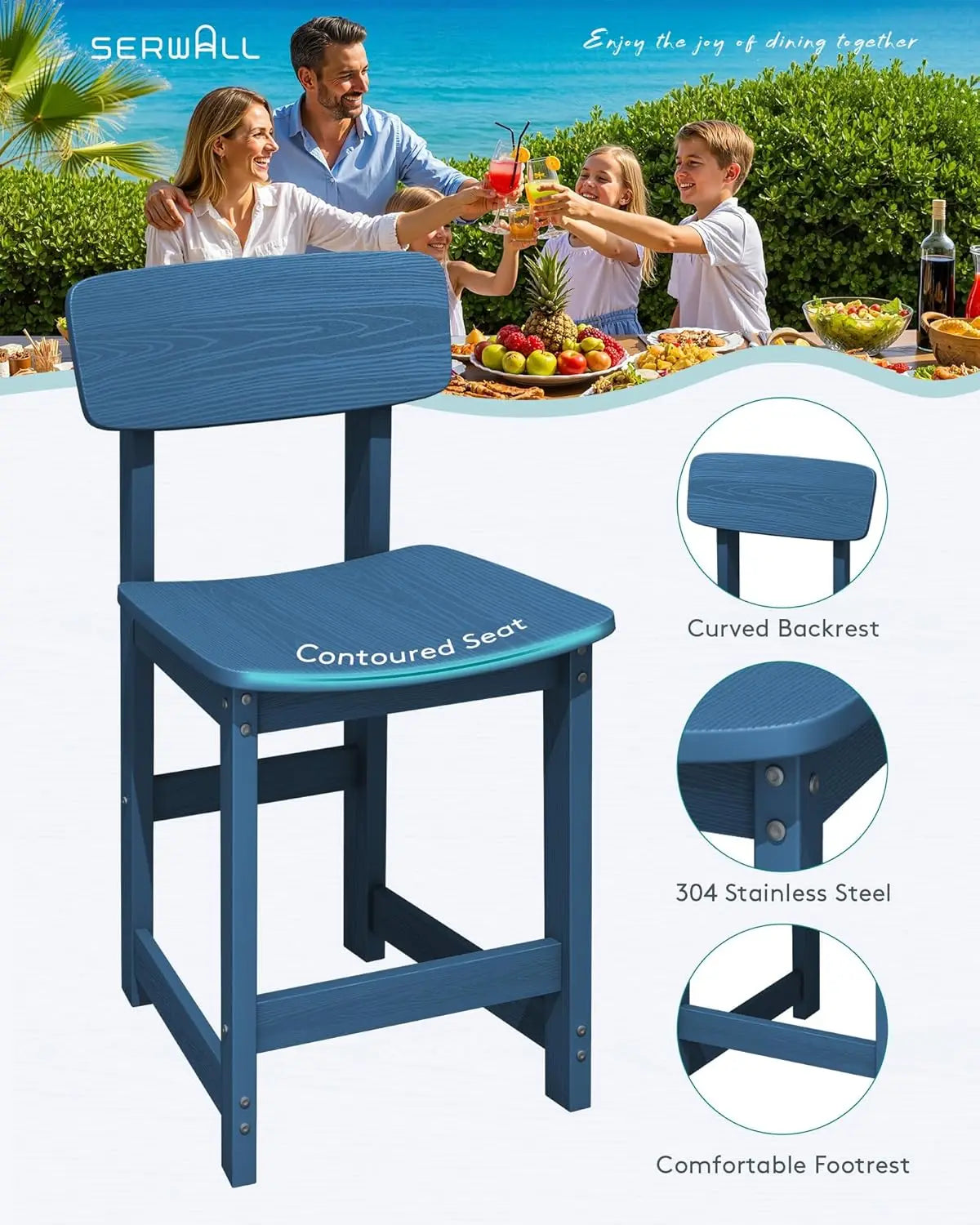 HDPE Outdoor Bar Table Set Storage Wine Rack And Stools