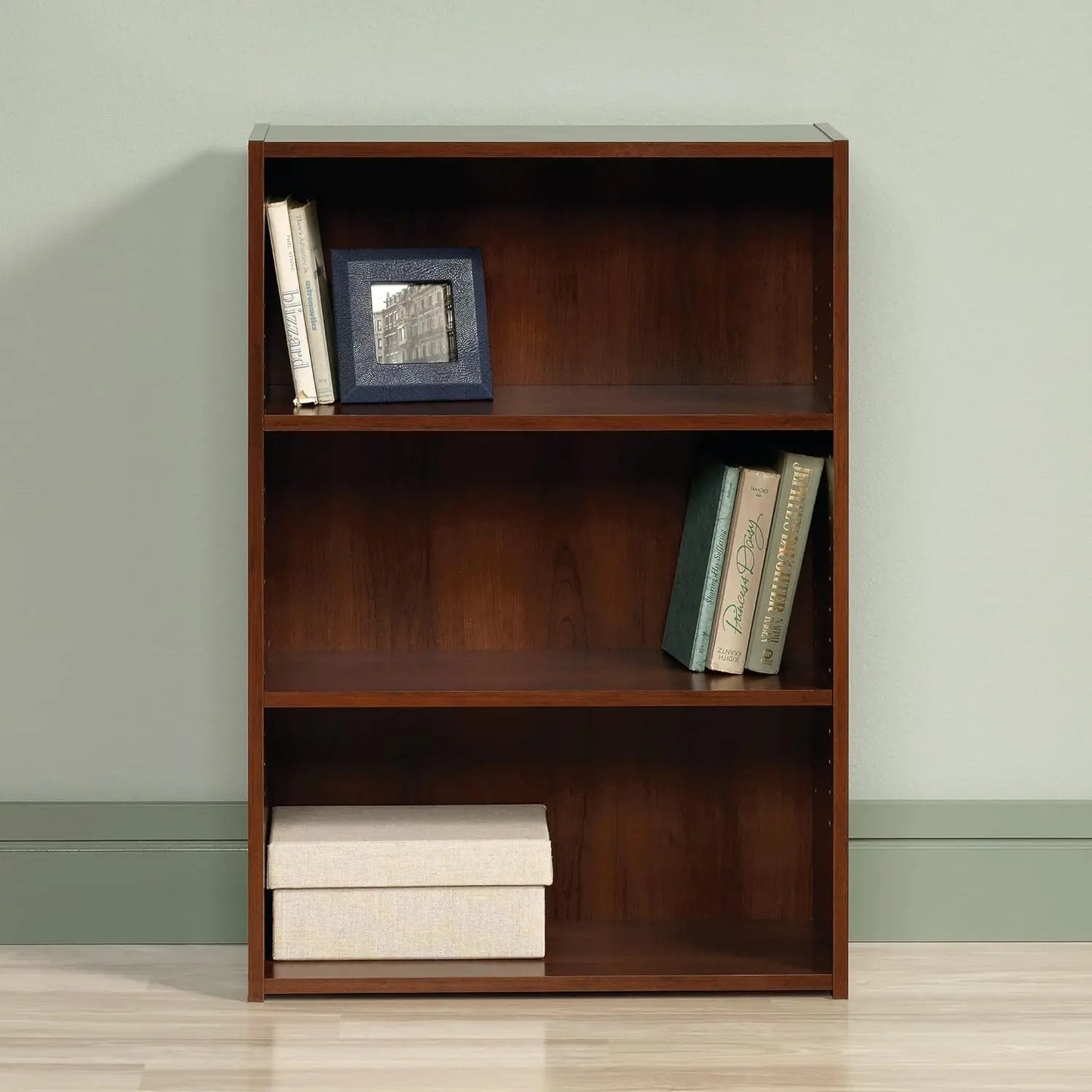 Three-Shelf Adjustable Bookcase for Home Office and Living Room