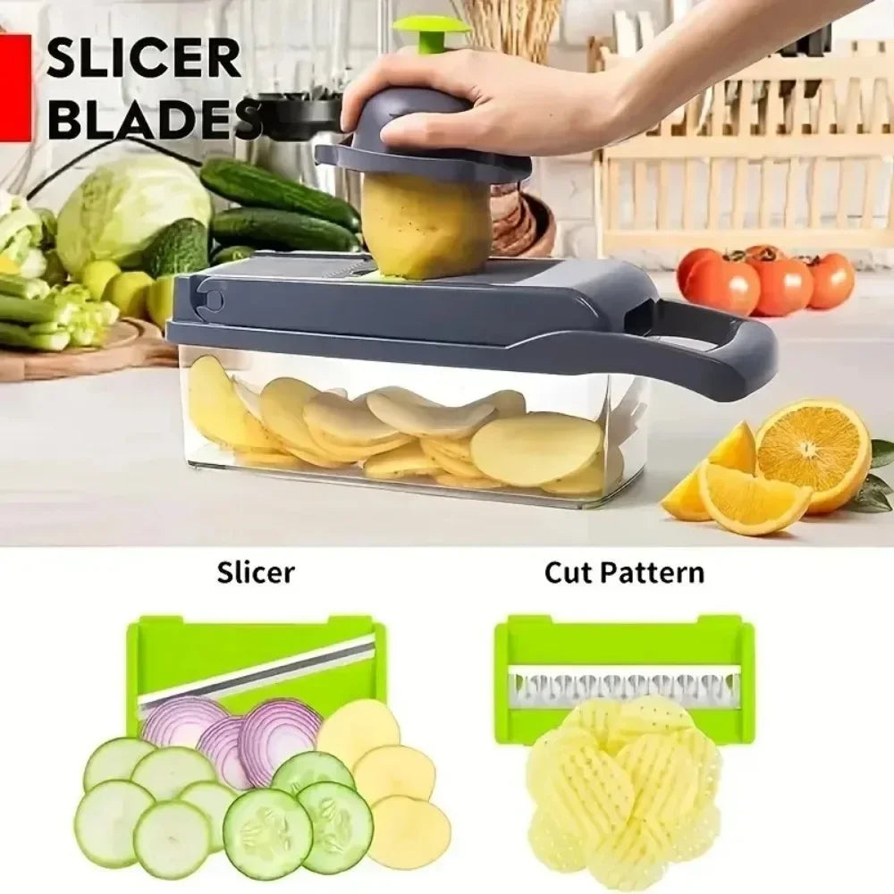 AEDG 14-In-1 Vegetable Chopper Slicer Dicer With Handle