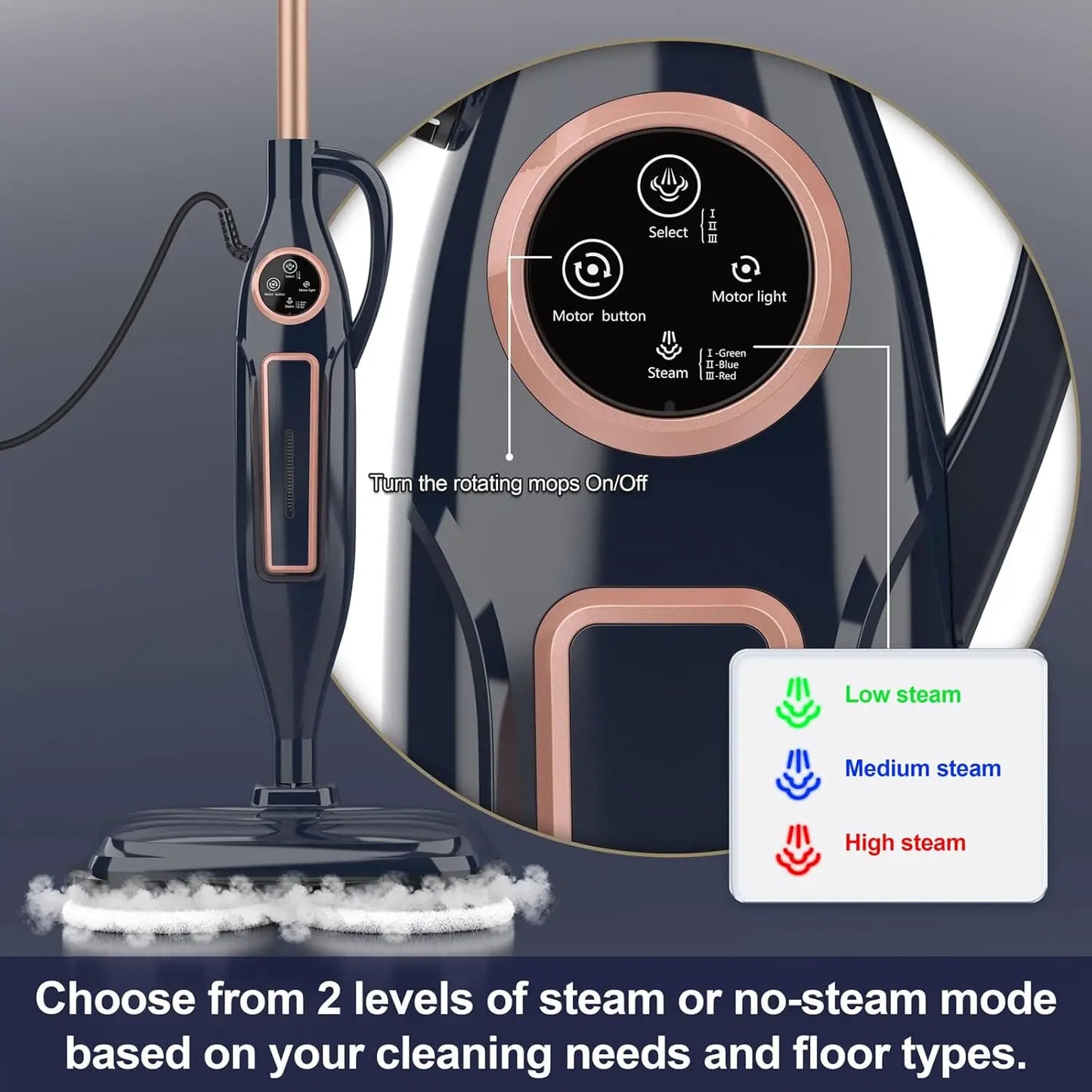 Devoac VM6 Scrubbing Steam Mop With Rotating Pad 1300W
