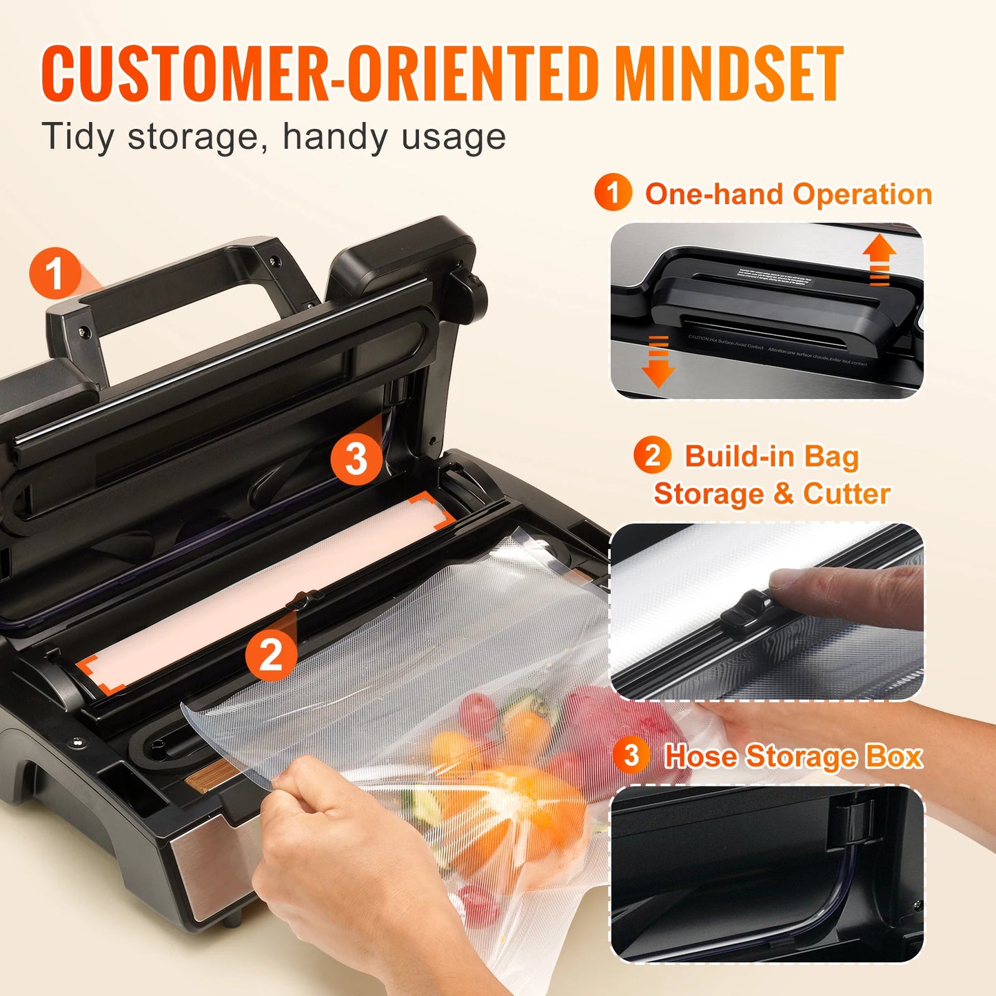 SucceBuy Vacuum Sealer 90KPa 130W Kitchen Saver with Free Bags