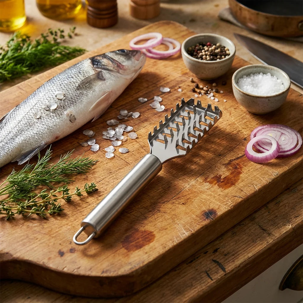 Multipurpose Kitchen Scraper Anti Slip Grip Tool For Fish Veggie