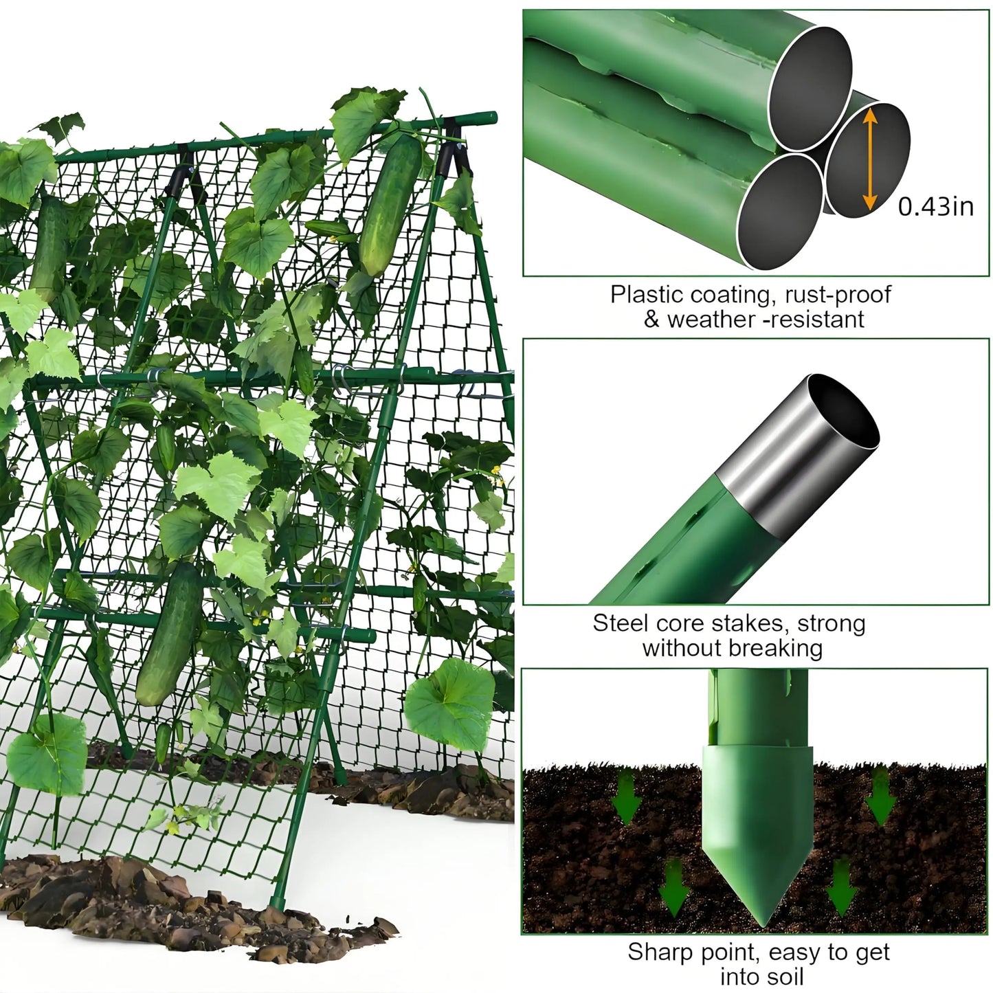 HiMISS Raised Bed Trellis A Frame Garden Support For Climbing Vegetables